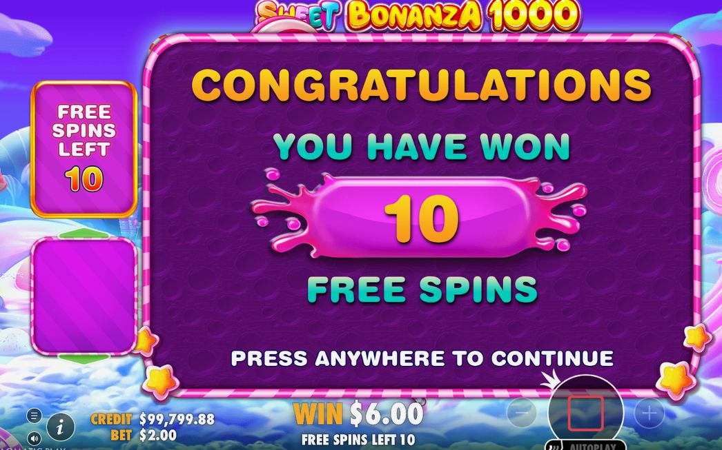 Free Spins startar med 10 snurrar på rutnätet