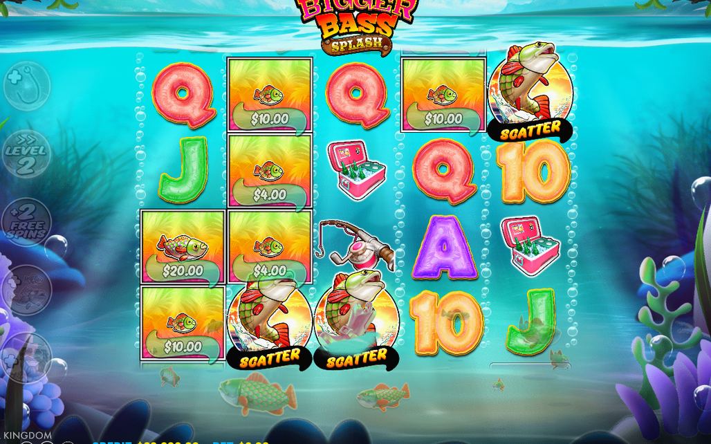 Free spins med scatter och glödande fiskar