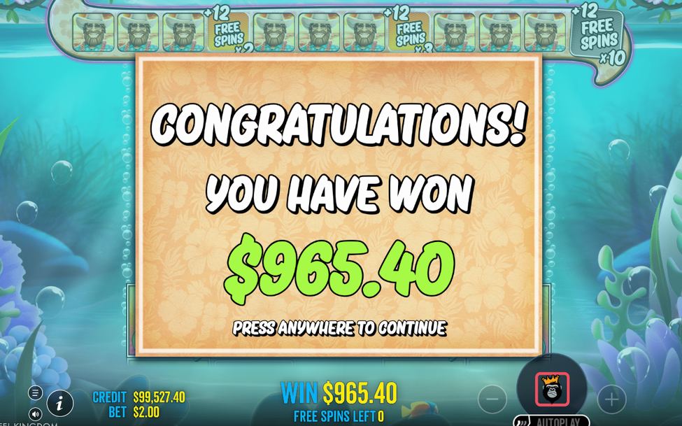 Vinstsumma efter uttaget i free spins